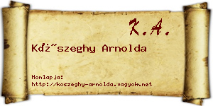 Kőszeghy Arnolda névjegykártya